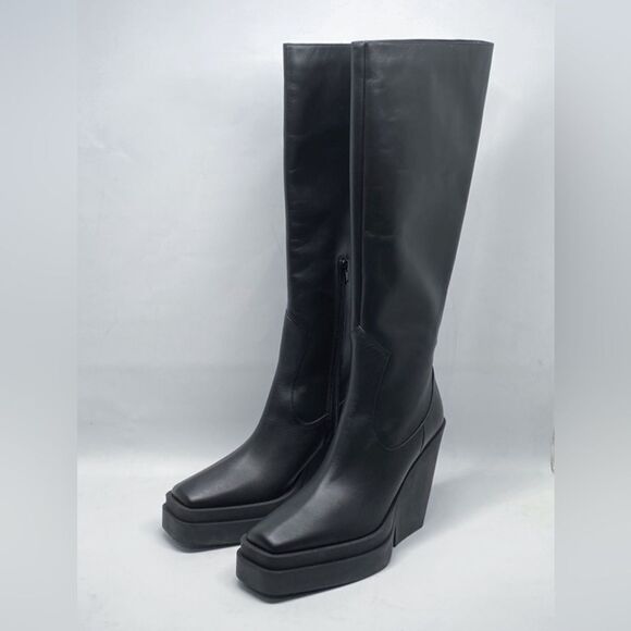 Gia Borghini Texan Leather Platform Knee-High Boots size 40 - Picture 3 of 13